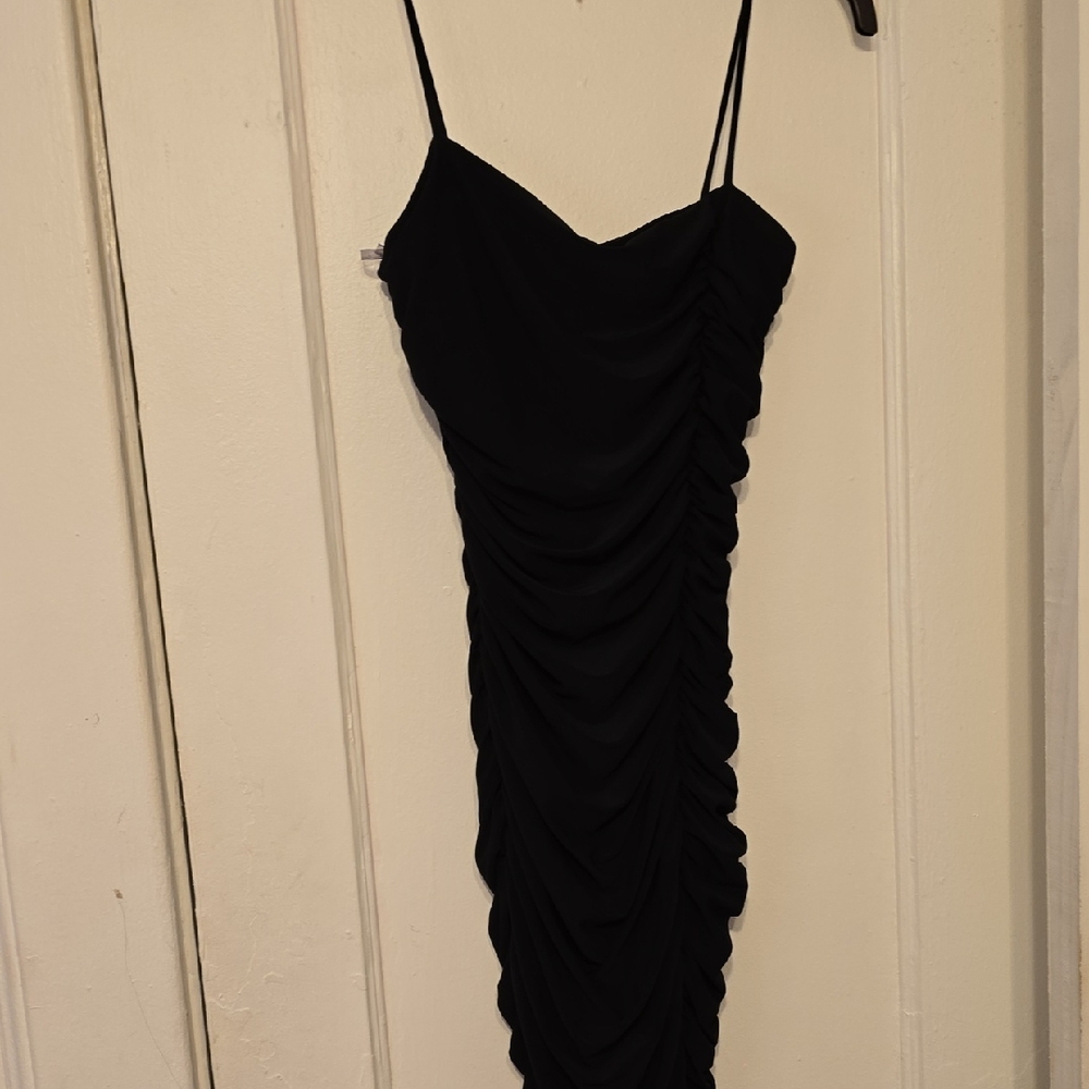 Windsor Black Strapless Ruched Dress